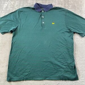 Masters Amen Corner Golf Polo Shirt Mens Large Augusta Green Cotton Vintage